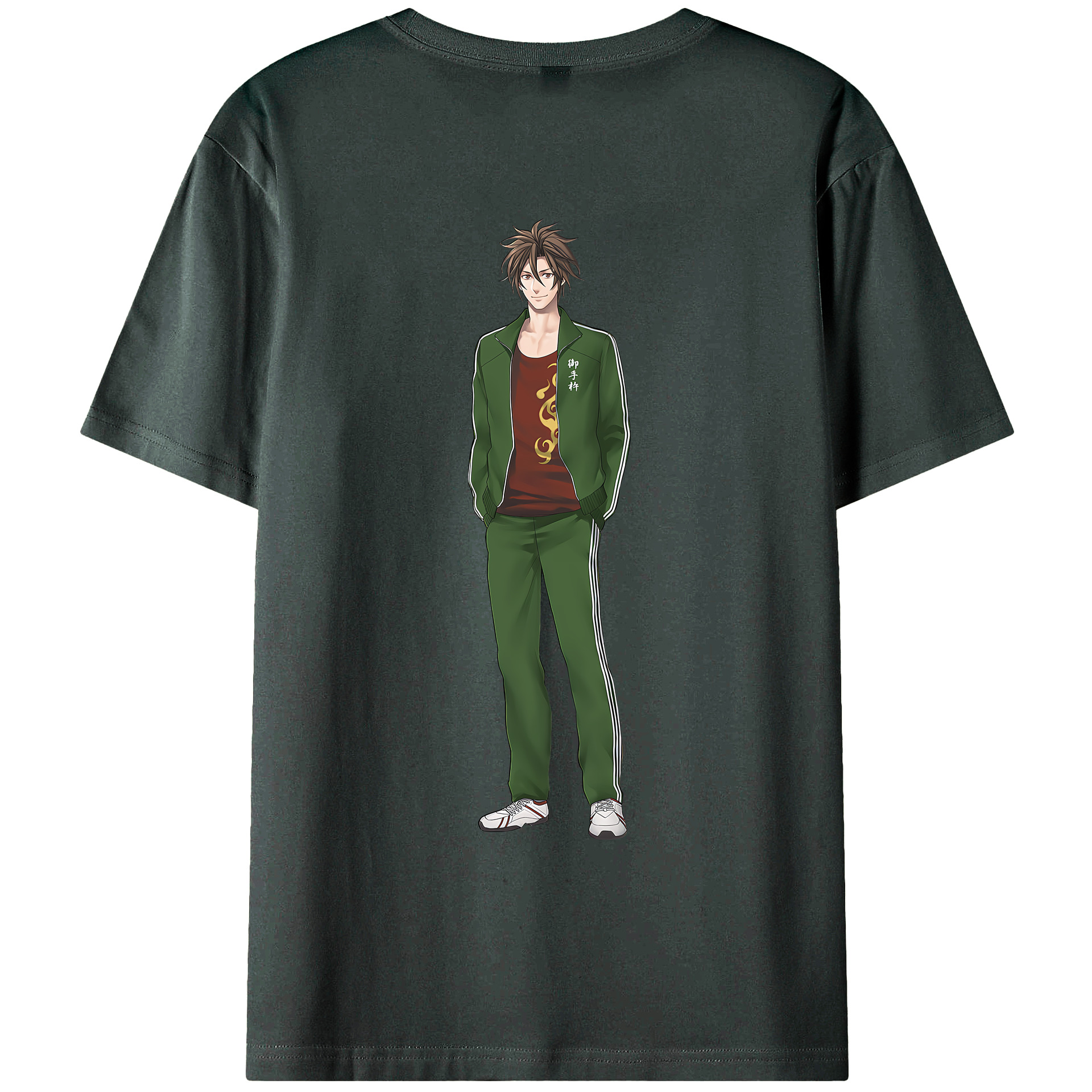 （画像用） 刀剣乱舞 Touken Ranbu 綿100％ メンズ半袖Tシャツ（バックプリント） 通気性